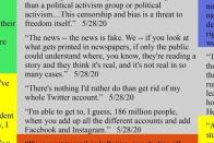 “Las noticias, las noticias son falsas. Si miras lo que se imprime en los periódicos, si solo el público pudiera entender dónde, ya sabes. Están leyendo una historia y piensan que es real, y no es real en muchos casos”, dijo Trump en mayo de este 2020. La mentira aparece sobre fondo gris, que recoge las que no pertenecen a ninguna temática en concreto. (Foto: Instagram / <a href="http://www.instagram.com/p/CGxOPKurd-4/" rel="nofollow noopener" target="_blank" data-ylk="slk:@pwbuheler;elm:context_link;itc:0;sec:content-canvas" class="link ">@pwbuheler</a>).