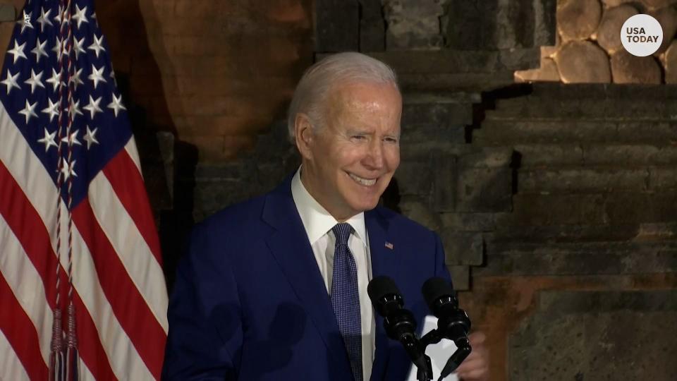 President Joe Biden speaks to the press after metting with China's President Xi Jinping at the G20 summitt in Bali.