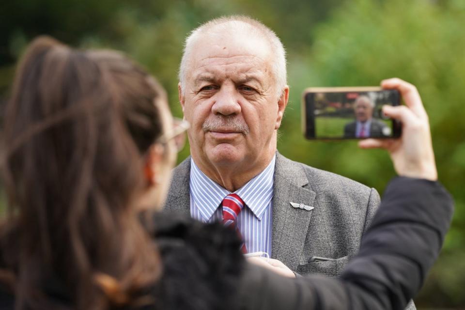 Victims campaigner Raymond McCord is interviewed in Parliament Square, Westminster (PA) (PA Archive)