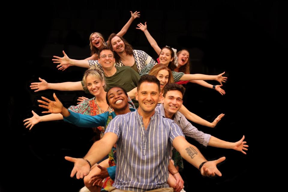 The cast of "Godspell" at Players Circle Theater