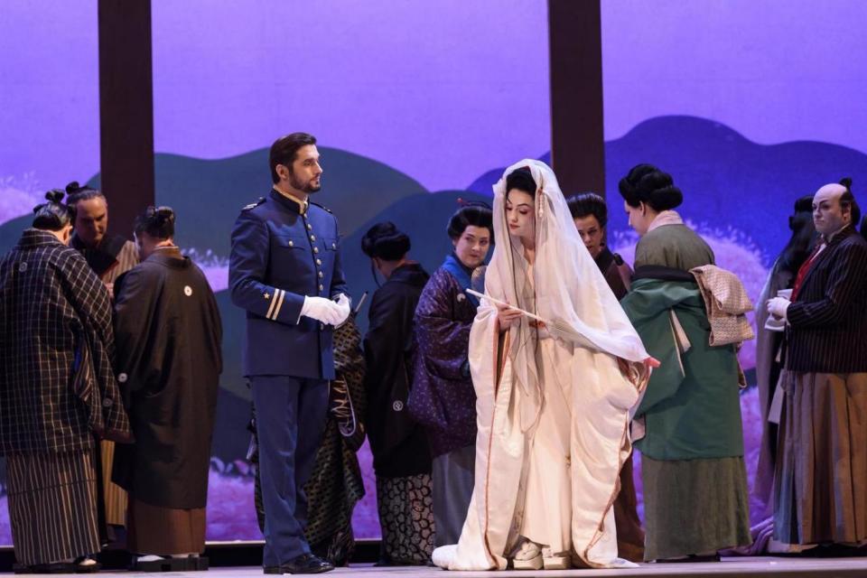 Heartbreak waiting to happen: Pinkerton (Marcelo Puente) with CioCio San, known as Madame Butterfly (Ermonela Jaho) (Bill Cooper)