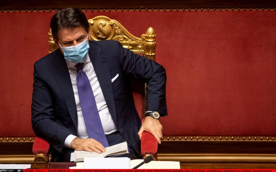 Italian Prime Minister Giuseppe Conte this week faces potentially the biggest challenges yet to his leadership  - Getty/Getty