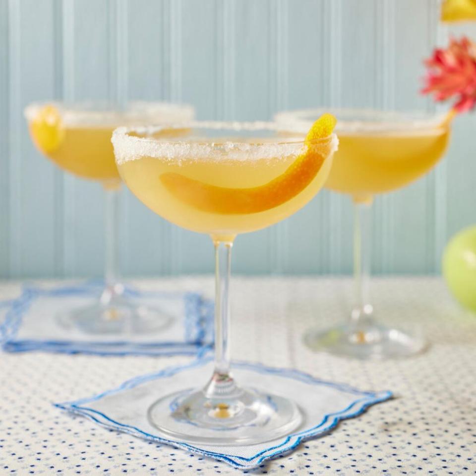 easter dinner ideas sidecar cocktail with orange zest