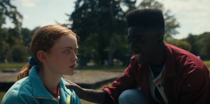 sadie sink and caleb mclaughlin in stranger things