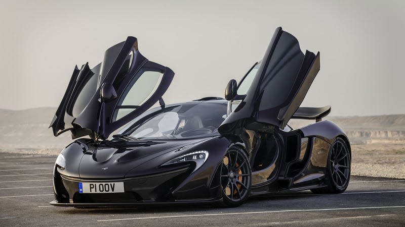 A photo of a McLaren P1 hypercar. 