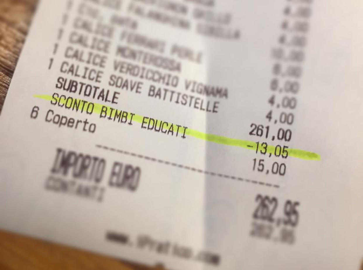 Antonio Ferrari said he wanted to reward a family who visited his wine bar in Padua: Facebook