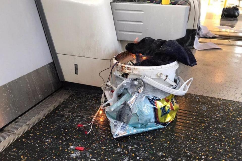 'Bomb': The bucket believed to have caused the explosion at Parsons Green ()