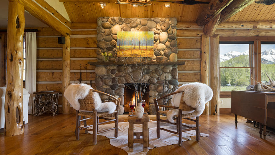 The fireplace is made of local river rock. - Credit: Aaron Kraft/Krafty Photos