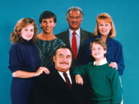 MR. BELVEDERE, from left: Bob Uecker (top), Rob Stone, Tracy Wells,  Christopher Hewett, Ilene Graff