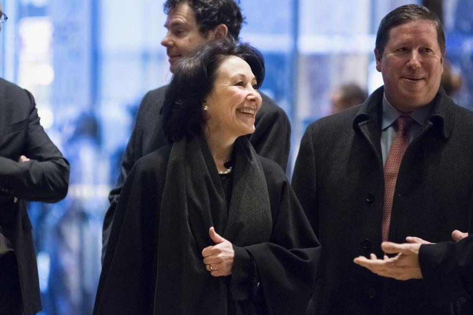 Oracle co-CEO Safra Catz arriving at Trump Tower for President-elect Trump’s tech summit earlier on Wednesday. Source: Albin Lohr-Jones/Pool via Bloomberg