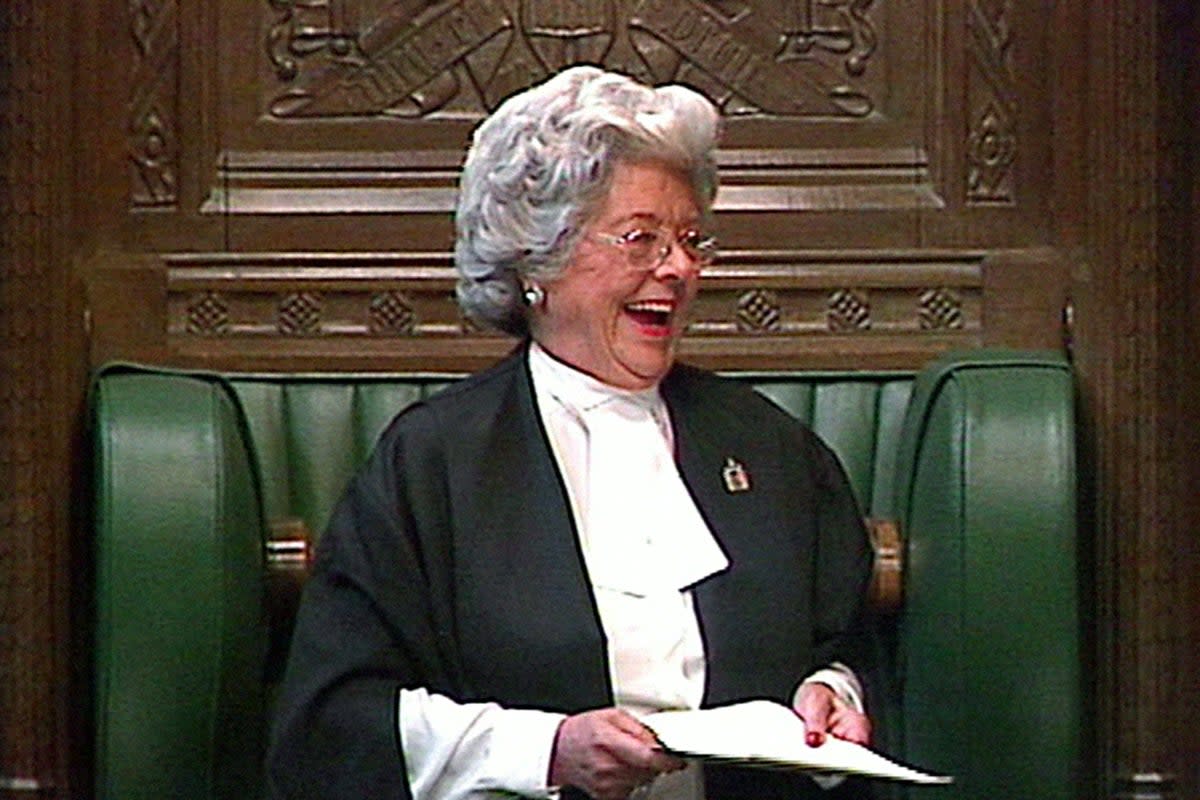 Boothroyd was Speaker from 1992 to 2000 (PA Wire)