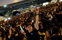 Demonstration demanding Hong Kong's leaders to step down and withdraw the extradition bill, in Hong Kong