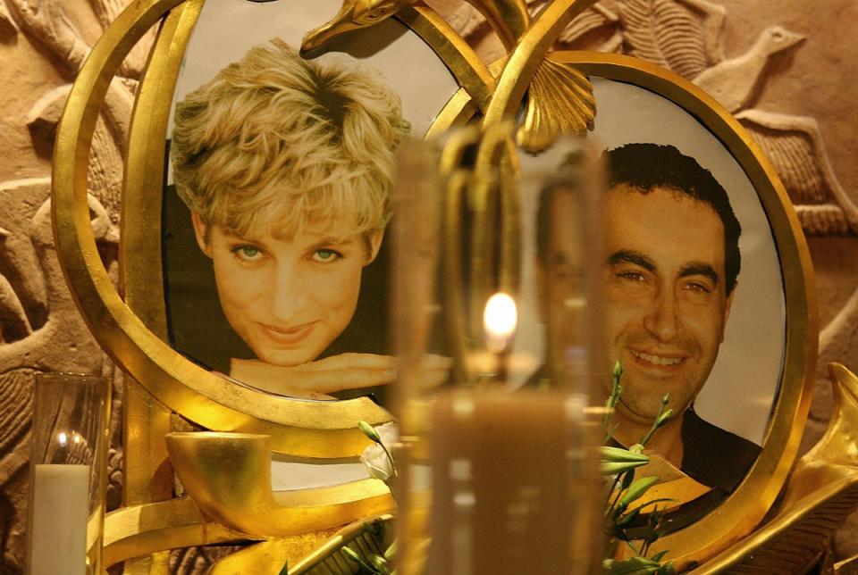 A permanent memorial to Diana and Dodi in London’s Harrods department store (AFP via Getty Images)