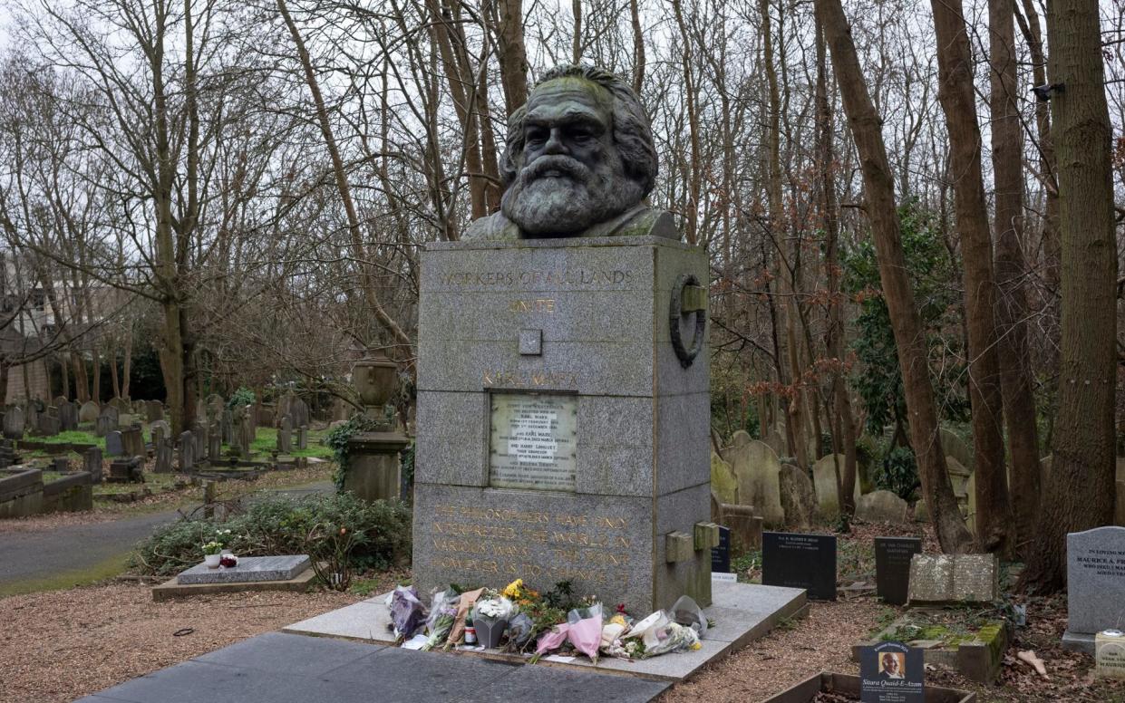 The tomb of Karl Marx, the German philosopher, is a popular attraction at the cemetery