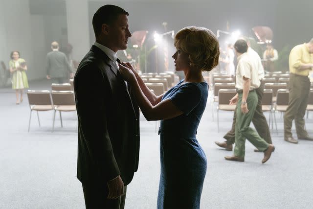 <p>Dan McFadden/Sony</p> Channing Tatum and Scarlett Johansson in 'Fly Me to the Moon'