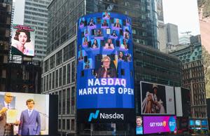 UN Global Compact ringing the Nasdaq opening bell on 1 March 2021.