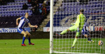 Soccer Football - FA Cup Third Round Replay - Wigan Athletic vs AFC Bournemouth - DW Stadium, Wigan, Britain - January 17, 2018 Wigan Athletic’s Dan Burn scores their second goal Action Images via Reuters/Carl Recine TPX IMAGES OF THE DAY