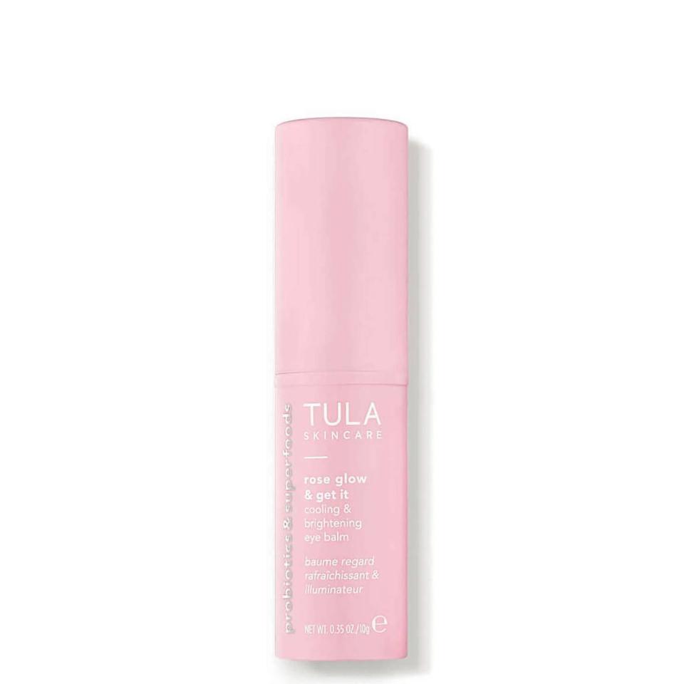 7) TULA Skincare Rose Glow Get It Cooling Brightening Eye Balm