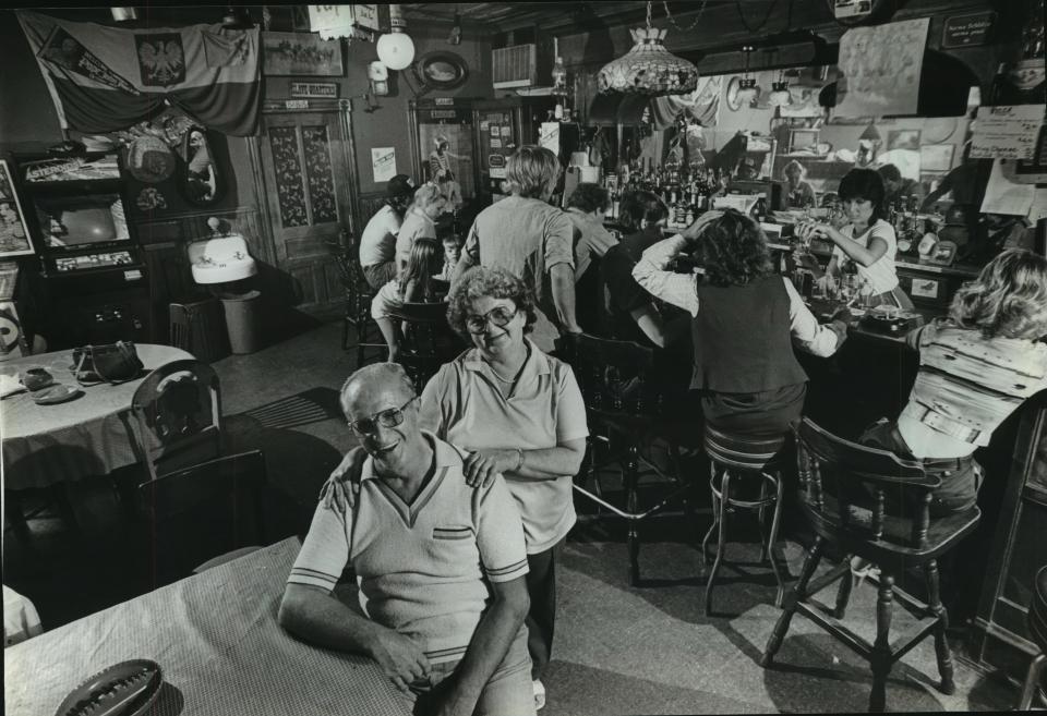 Holler House proprietors Eugene and Marcy Skowronski take a rare break in this 1982 photo at the south side bar. The bar at 2042 W. Lincoln Ave. opened in 1908.