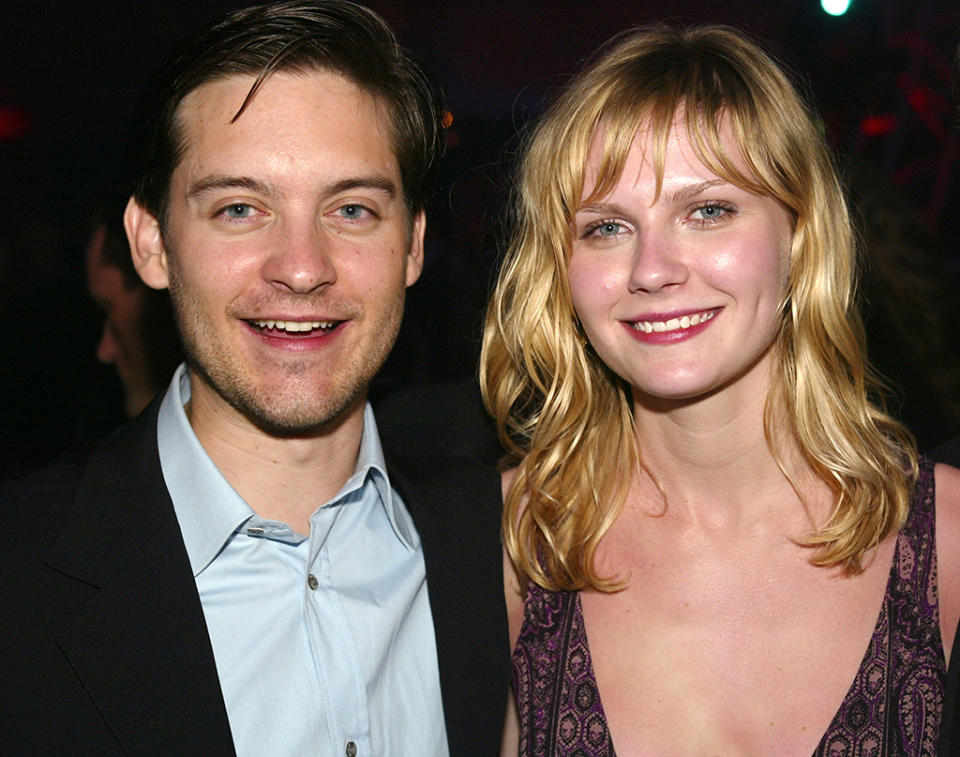 <p>Although they only briefly dated, director Sam Raimi was worried that Maguire and Dunst’s breakup <a rel="nofollow noopener" href="https://www.moviefone.com/2007/05/08/sam-raimi-says-he-worried-maguire-dunst-breakup-would-ruin-serie/" target="_blank" data-ylk="slk:would affect their on-screen chemistry;elm:context_link;itc:0;sec:content-canvas" class="link ">would affect their on-screen chemistry</a>. (Photo: Kevin Winter/Getty Images) </p>