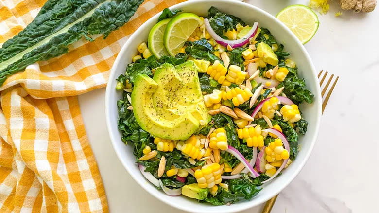 kale and corn salad 