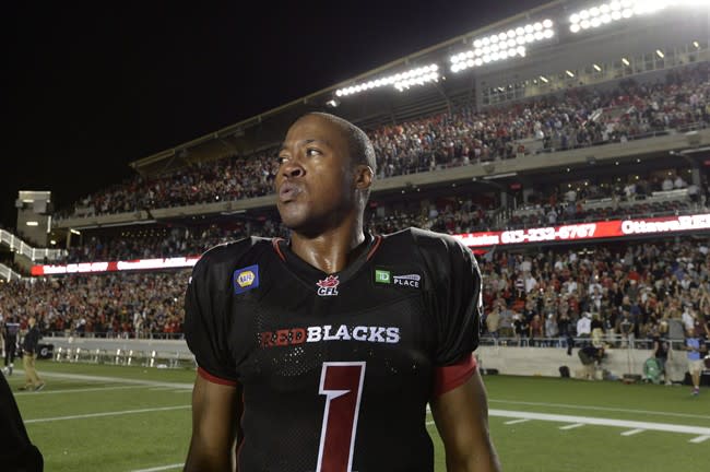 Some have suggested that Redblacks' quarterback Henry Burris could be traded back to Saskatchewan. (Justin Tang/The Canadian Press.)