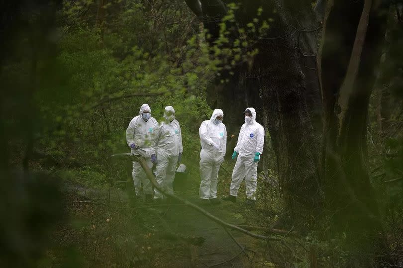 The forensic team at Kersal Dale during a 12 day search