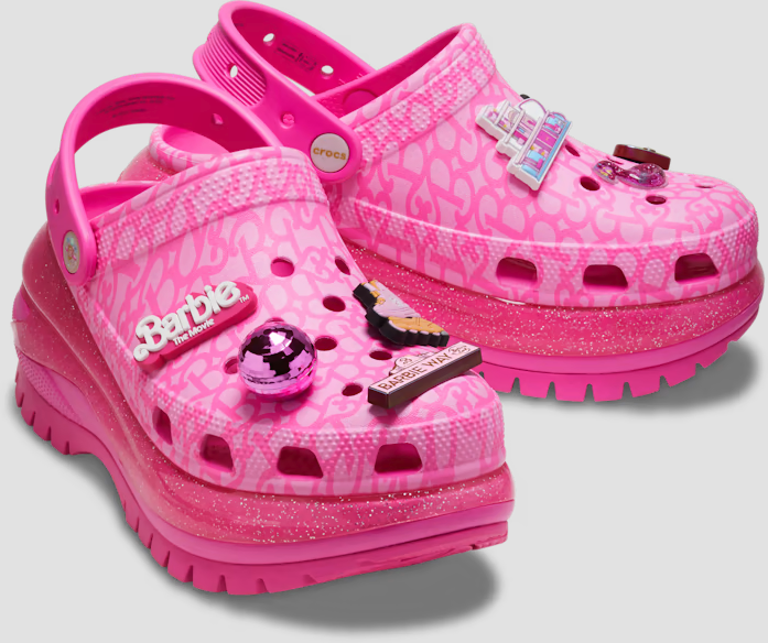 platform hot pink Barbie Croc clogs