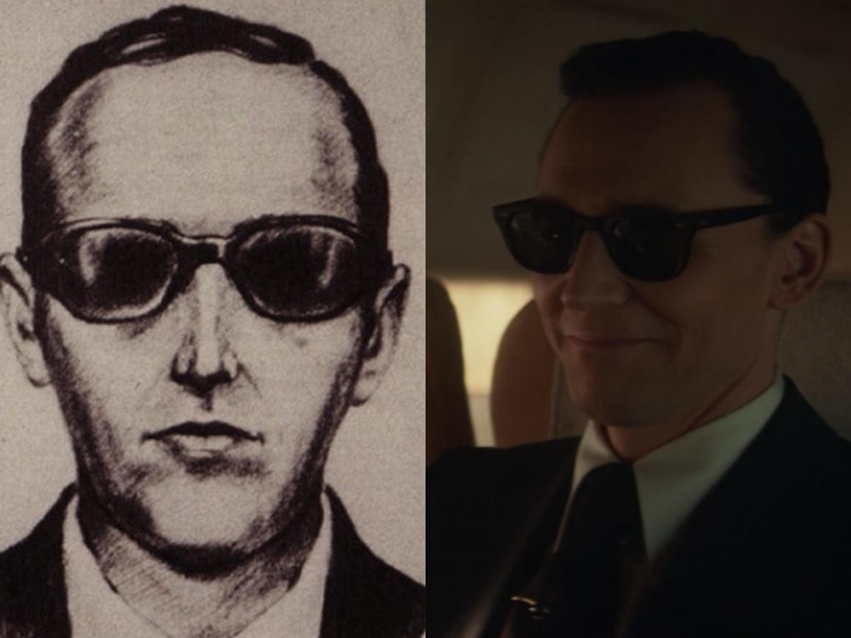 sketch of D.B. Cooper and Loki as D.B. cooper