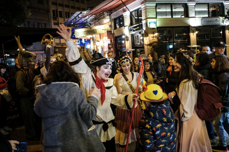 The Greek Carnival Apokries takes place in Athens at the end of February