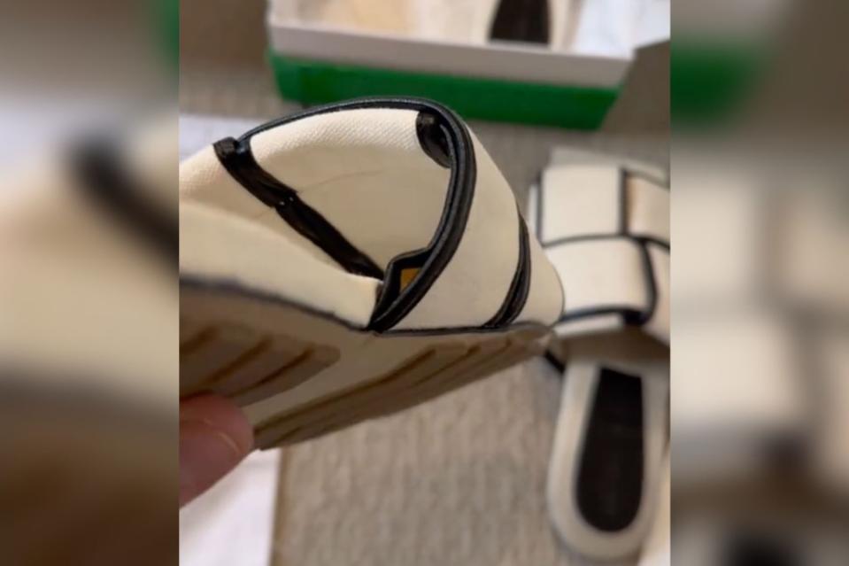 A TikToker accused Saks Fifth Avenue of shipping her fake designer shoes. TikTok / @ babybeau