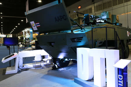 A prototype armoured personnel carrier developed by Thailand's Defense Technology Institute is pictured during the Defense and Security 2017 exhibition in Bangkok, Thailand, November 7, 2017. REUTERS/Panu Wongcha-um