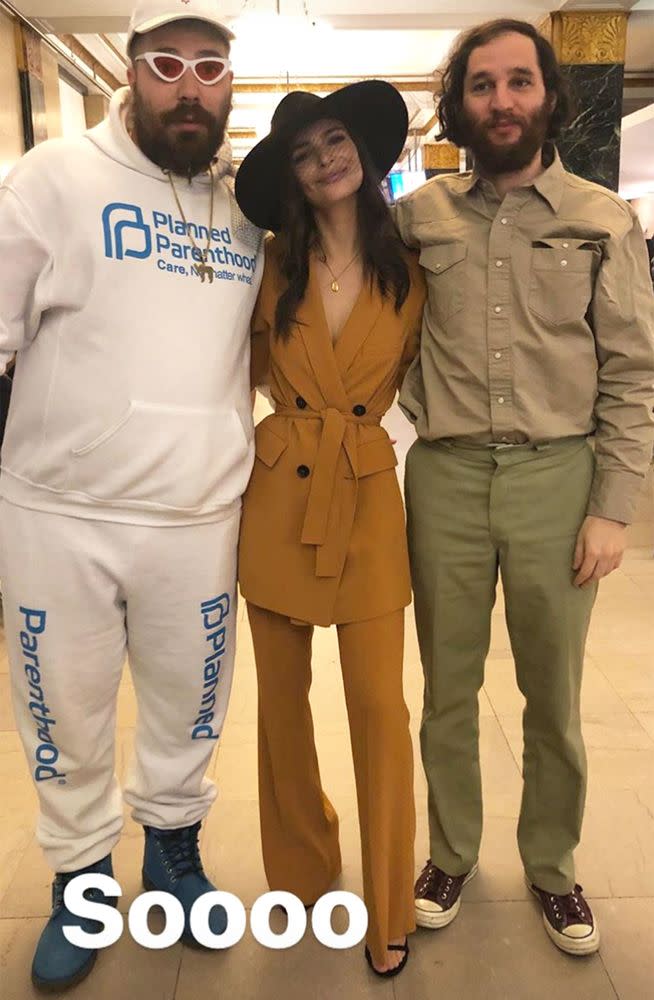 The Fat Jewish, Emily Ratajkowski, and friend