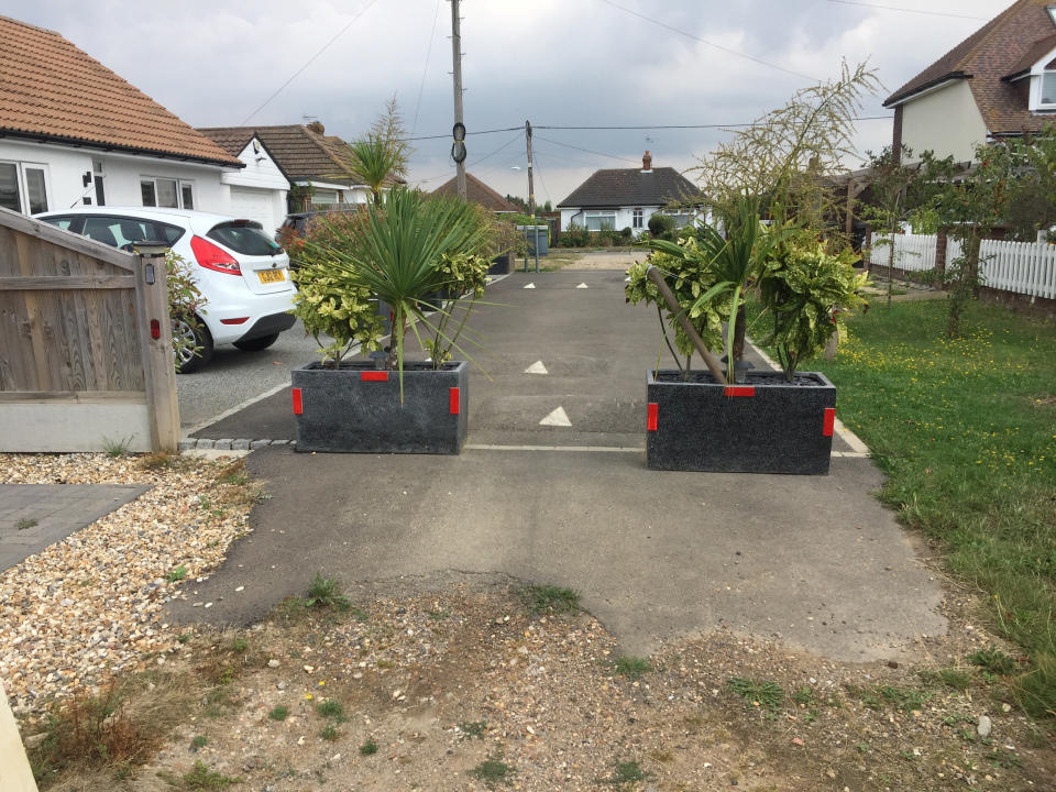 Kent has now blocked off part of the road with planters. (SWNS)