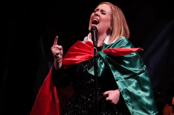 Singer Adele belted it out at her Mexico City stop on Nov. 15.