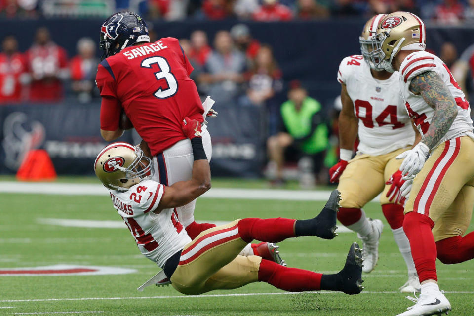 Tom Savage had a rough day against San Francisco. (Getty)