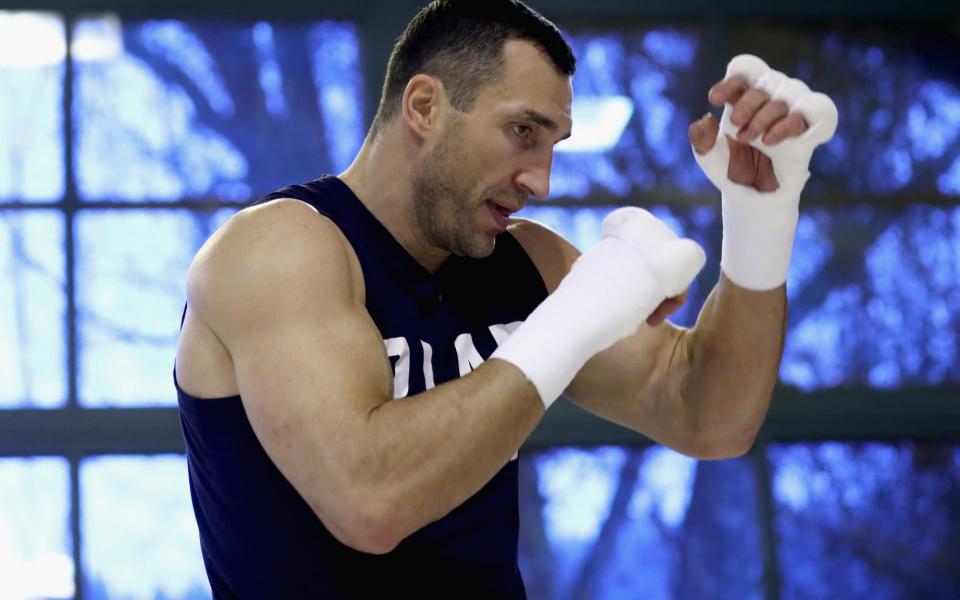  Wladimir Klitschko of Ukraine during a training session at Hotel Stanglwirt on April 6, 2017 in Going, Austria - Credit: Getty Images