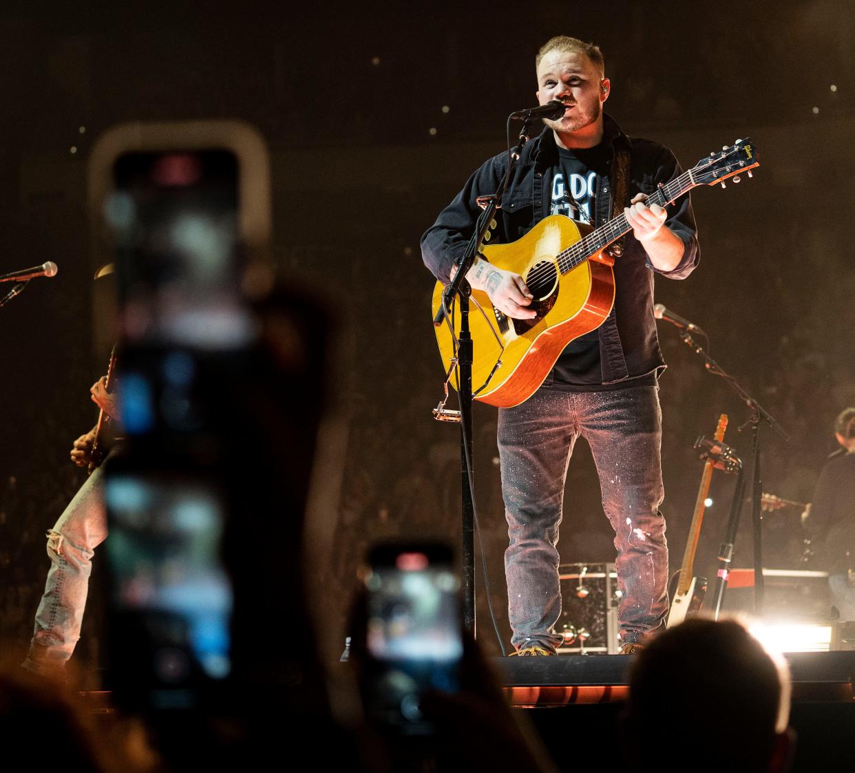 Zach Bryan performs for his "The Quittin Time Tour" on Wednesday March 20, 2024 at Fiserv Forum in Milwaukee, Wis.