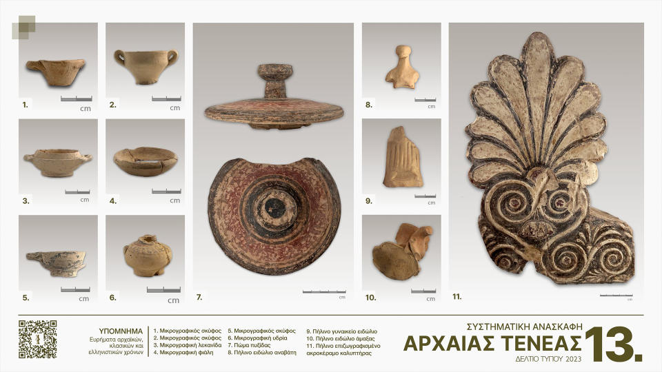 The archaeologists found pieces of pottery from the Archaic and Hellenic period of the site's occupation, roughly between the 8th century and the first century B.C.