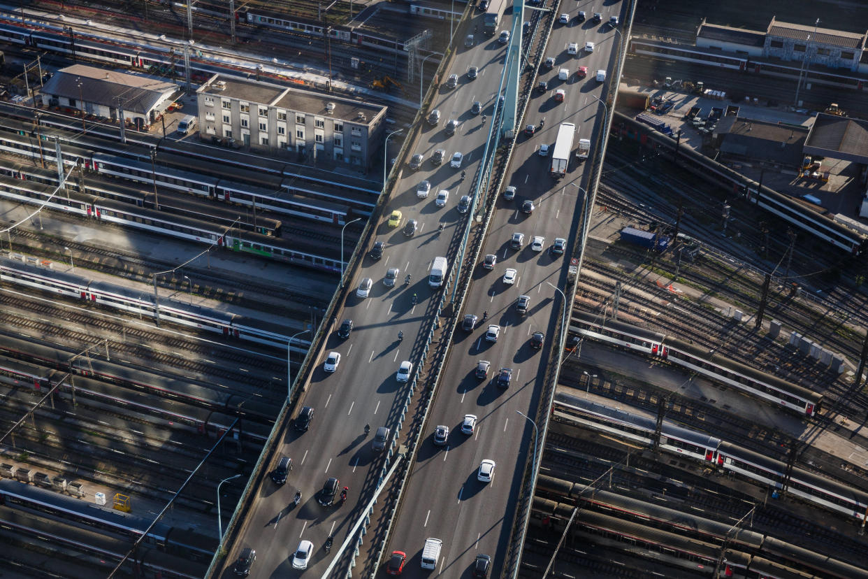 Une vue arienne du périphérique parisien, le 21 septembre 2022.