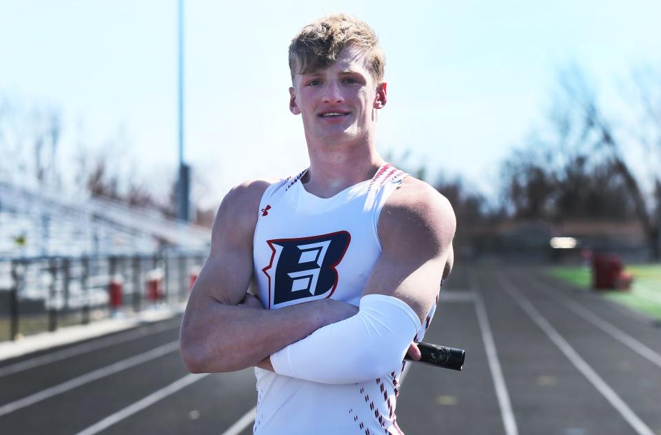 Ballard senior Chance Lande is hoping to anchor the Bombers to a state title in the Class 3A boys 4x400-meter relay at the 2024 Iowa high school state co-ed track meet in May.