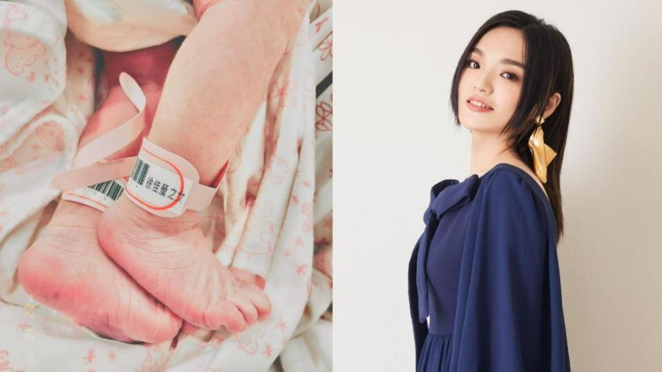 徐佳瑩日前宣布女兒誕生，更曬出女兒可愛的小腳丫。（圖／翻攝自徐佳瑩臉書）
