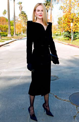<p>Stefanie Keenan/Getty Images</p> Nicole Kidman attends the Balenciaga Fall 24 Show in Los Angeles.