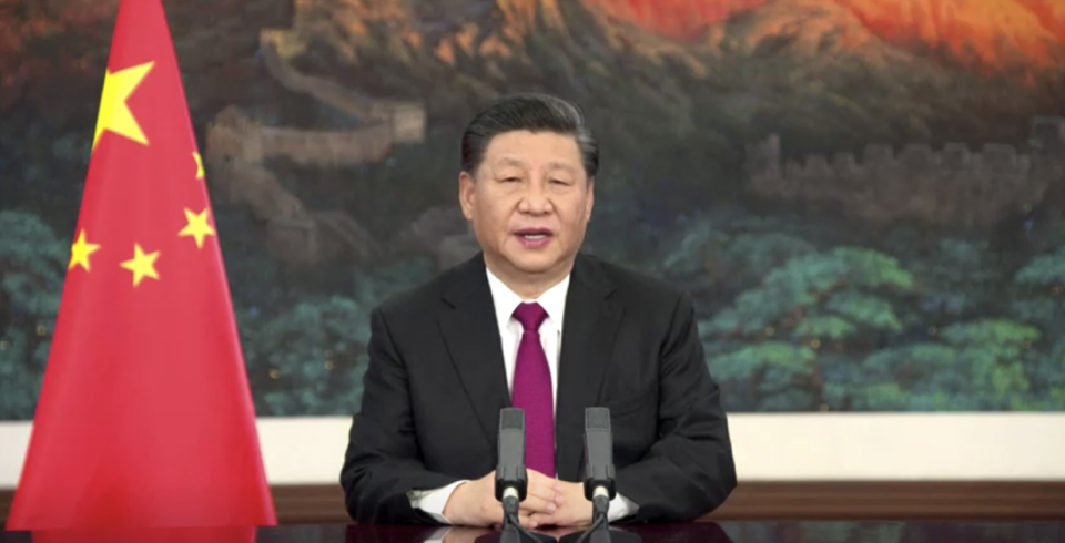 Xi Jinping’s speech at the World Economic Forum has prompted calls of hypocrisy. Source: CCTV