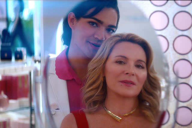 <p>Courtesy Of Netflix</p> Miss Benny and Kim Cattrall in 'Glamorous.'