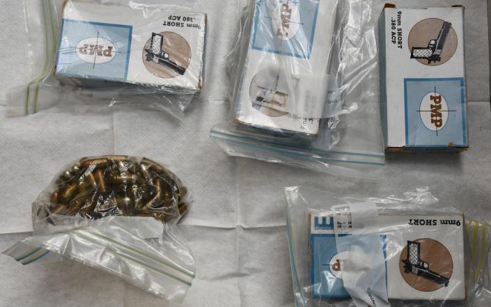 A large cache of ammunition in zip lock bags - PA