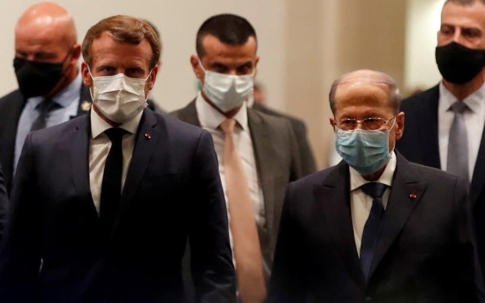 Emmanuel Macron et Michel Aoun le 31 août 2020. - GONZALO FUENTES