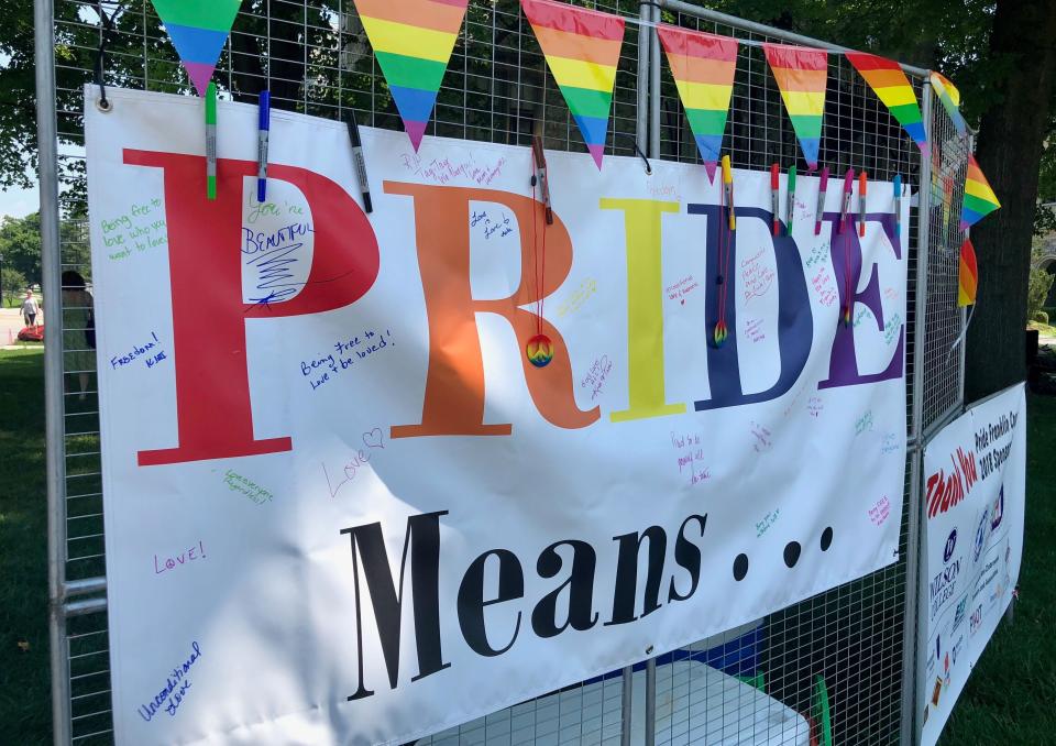 Locals from all over the area came out to show their support for the LGBTQ community at Franklin County's first Pride festival the afternoon of Sunday, Aug. 5, 2018 at Wilson College in Chambersburg.