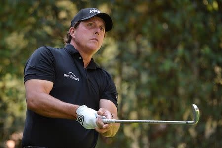 Mar 4, 2018; Mexico City, MEX; Phil Mickelson watches his shot from the fifth tee during the final round of the WGC - Mexico Championship golf tournament at Club de Golf Chapultepec. Orlando Ramirez-USA TODAY Sports