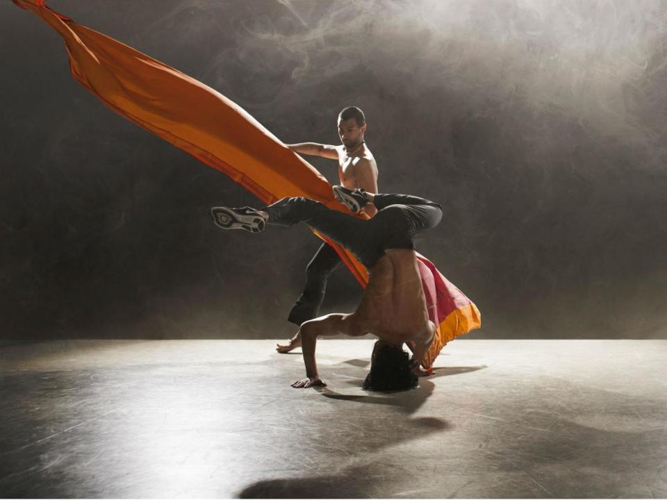 Dancers perform in Shobana Jeyasingh’s 'Material Men Redux' at the Place also looks at migration (Chris Nash)